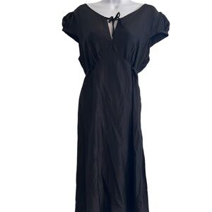 CHAN LUU Silk Black Tie Front Dress Womens Large